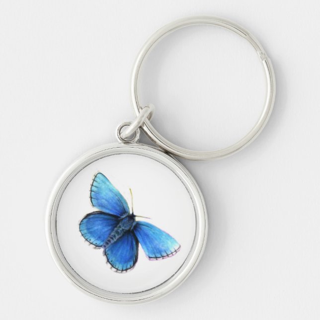 Blue Butterfly keychain/keyring Key Ring (Front)