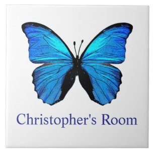 Blue Butterfly Kids Room  Tile