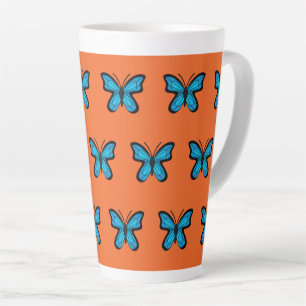 Blue Butterfly Latte Mug