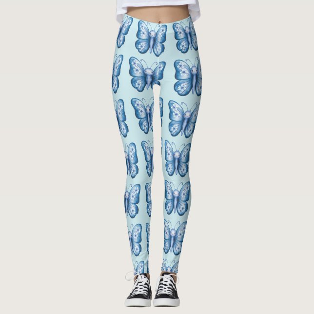 Blue Butterfly Leggings (Front)
