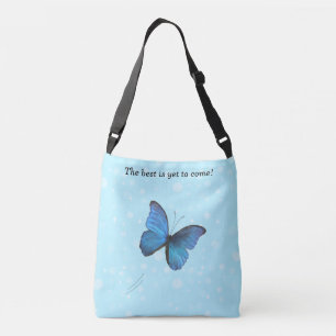 Blue Butterfly & Light Blue Orbs Crossbody Bag