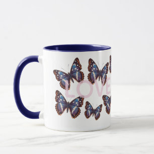 Blue Butterfly Love Mug