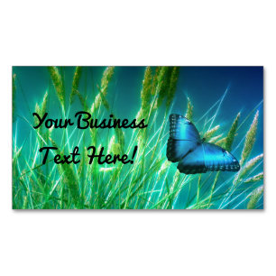 Blue Butterfly Magnetic Business Card