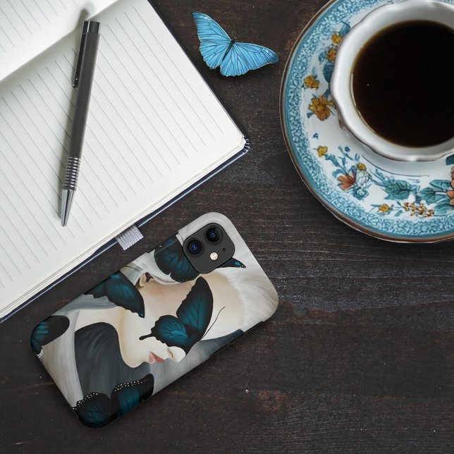Blue Butterfly Masquerade Elegant Fantasy  Case-Mate iPhone Case (Creator Uploaded)