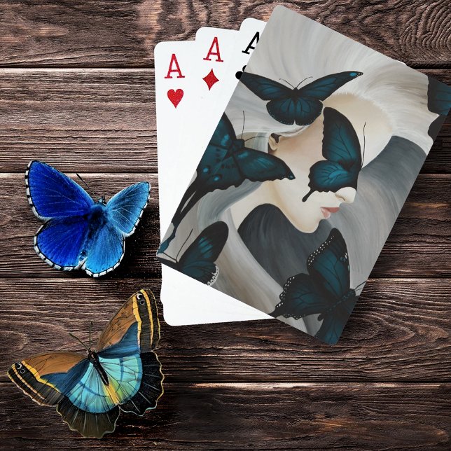 Blue Butterfly Masquerade Elegant Fantasy  Playing Cards (Creator Uploaded)