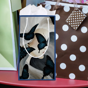 Blue Butterfly Masquerade Elegant Fantasy Small Gift Bag
