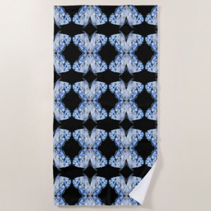 Blue Butterfly Mirrored Pattern Beach Towel
