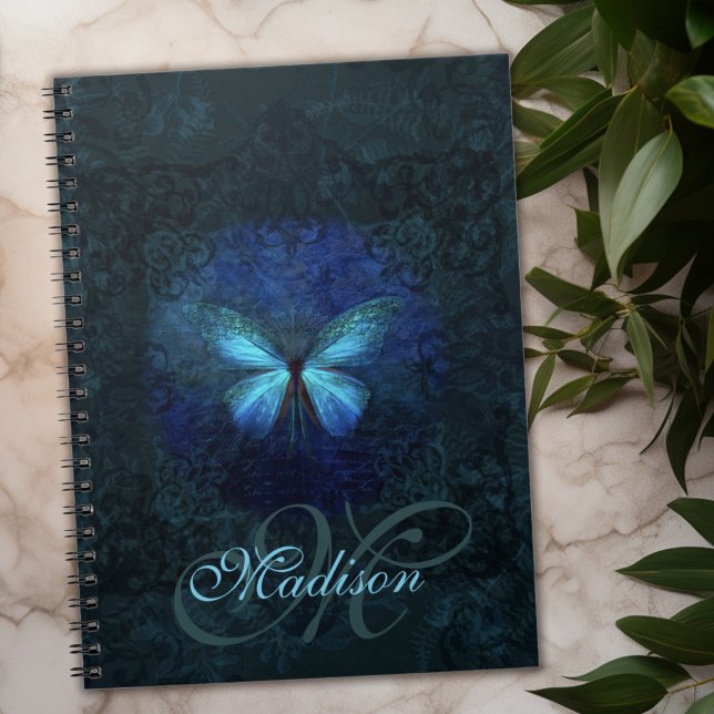 Blue Butterfly Monogrammed Notebook (Blue Butterfly Monogrammed Notebook)