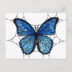 Blue Butterfly Mosaic Postcard