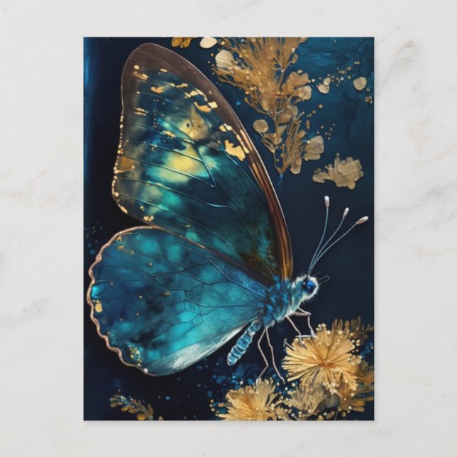 Blue Butterfly Moth Postcard (Front)