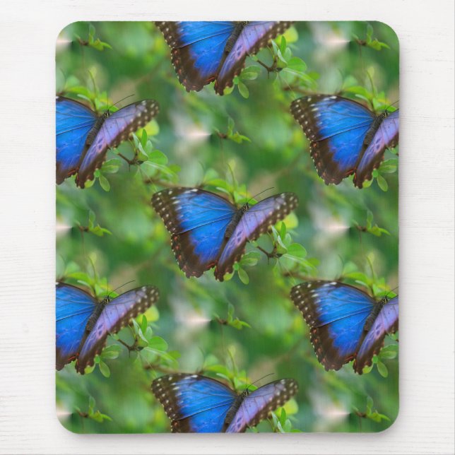 Blue Butterfly Mouse Mat (Front)