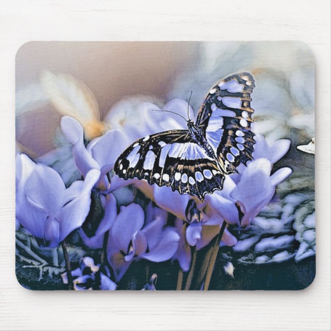 Blue Butterfly Mouse Mat (Front)