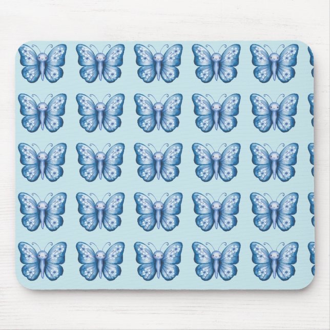 Blue Butterfly Mouse Mat (Front)