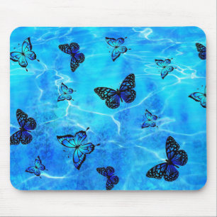 Blue Butterfly Mouse Mat