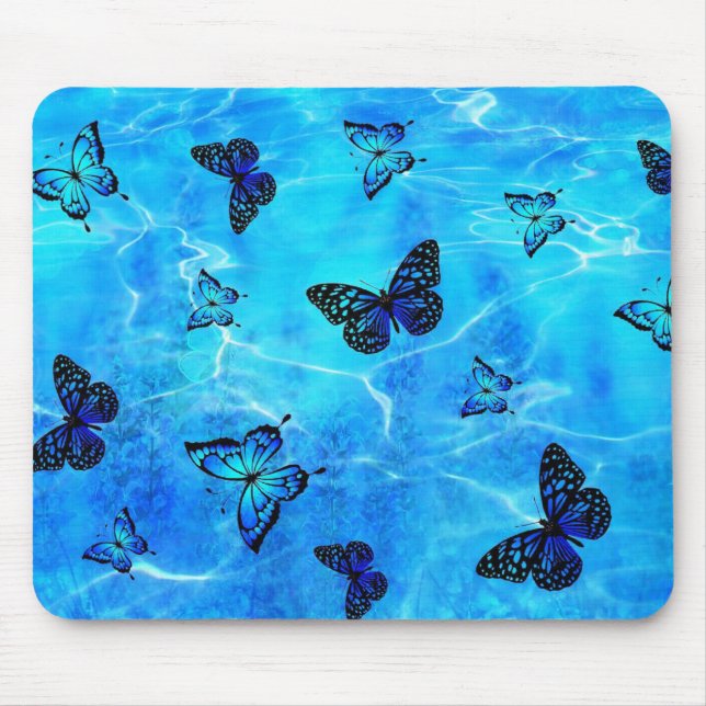 Blue Butterfly Mouse Mat (Front)