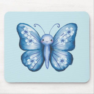 Blue Butterfly Mouse Mat