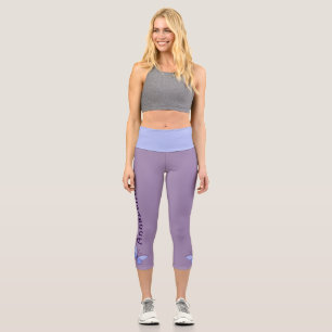 Blue Butterfly - Name - Violet Periwinkle Capri Leggings