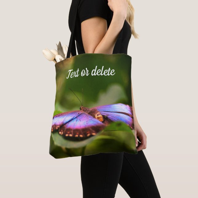 Blue Butterfly Nature Close Up Personalised Tote Bag (Close Up)