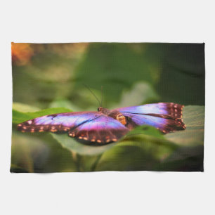 Blue Butterfly Nature Close Up Tint Tea Towel