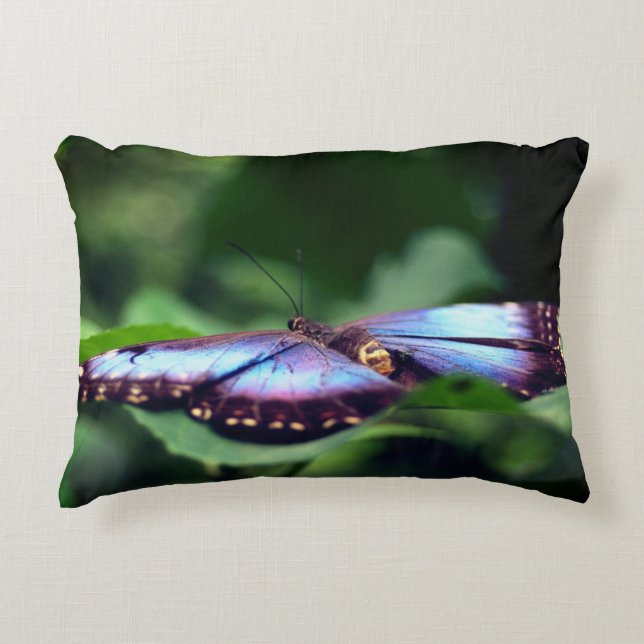 Blue Butterfly Nature  Decorative Cushion (Front)