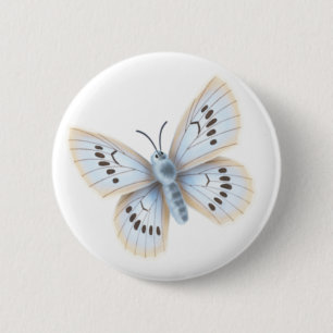 Blue Butterfly Nature Garden Insect 6 Cm Round Badge