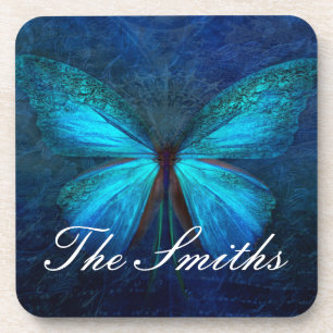 Blue Butterfly of Joy & Luck Coaster