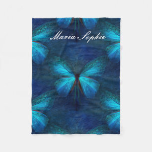 Blue Butterfly of Joy & Luck Fleece Blanket
