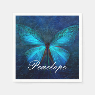 Blue Butterfly of Joy & Luck Napkin