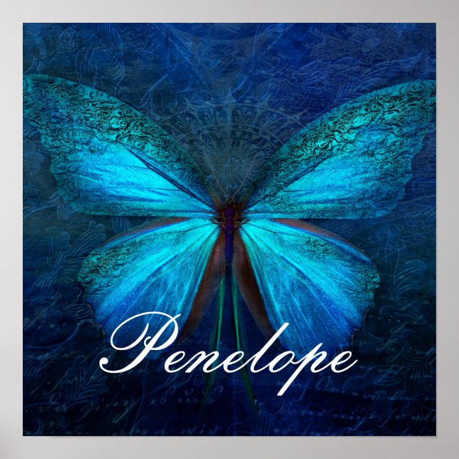 Blue Butterfly of Joy & Luck Poster (Front)