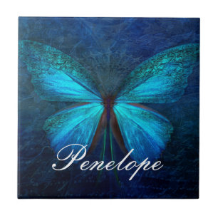Blue Butterfly of Joy & Luck Tile