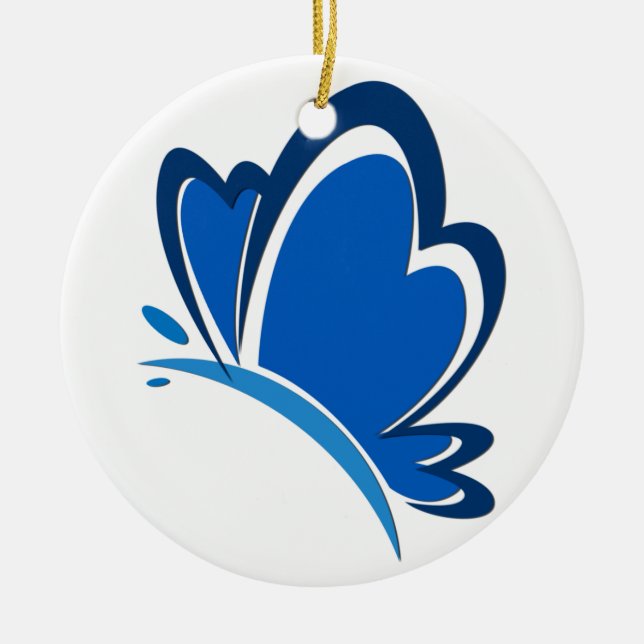Blue Butterfly Ornament (Front)