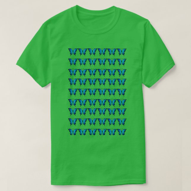 Blue Butterfly Pattern 29 T-Shirt (Design Front)