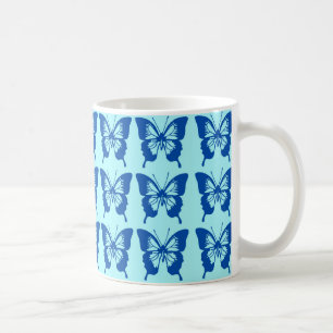 Blue Butterfly Pattern Coffee Mug