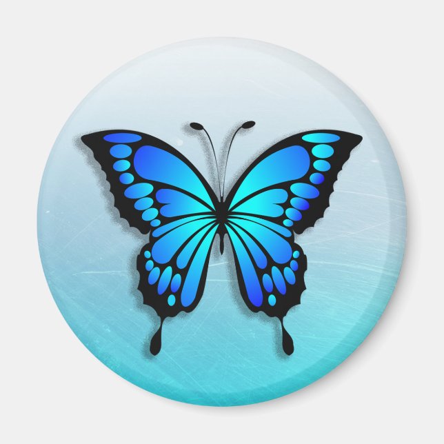 Blue Butterfly Personalised Name Magnet (Front)