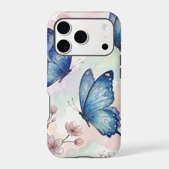 Blue Butterfly Phone Case – Samsung & iPhone (Back)