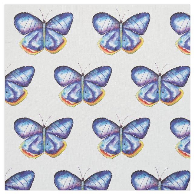 Blue Butterfly Pima Cotton (54" width) Fabric (Swatch)