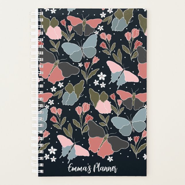 Blue butterfly planner | Cute customisable planner (Front)