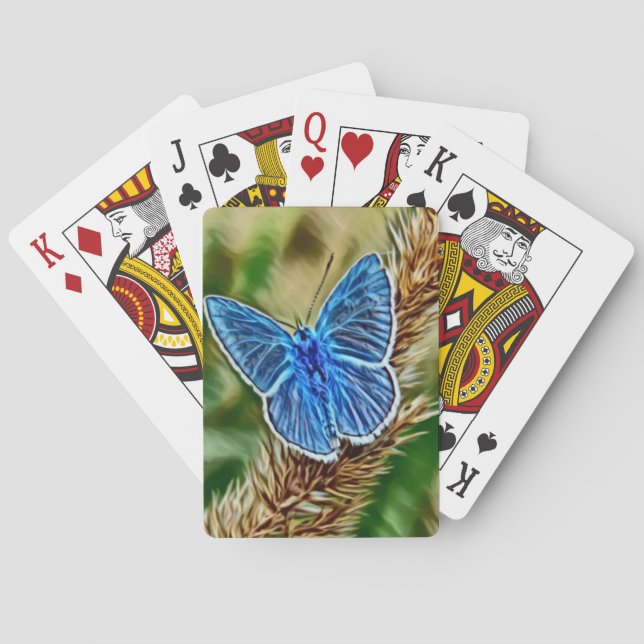 Blue Butterfly Playing Cards (Back)