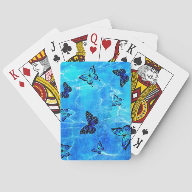 Blue Butterfly Playing Cards (Back)