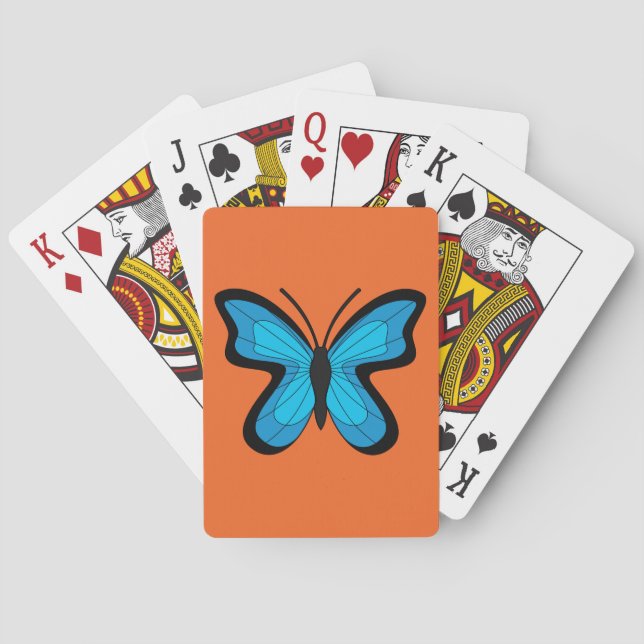 Blue Butterfly Playing Cards (Back)