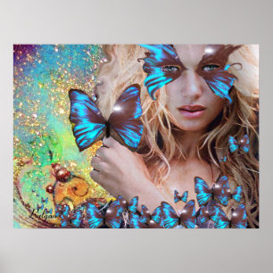 BLUE BUTTERFLY POSTER