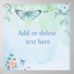 Blue Butterfly Poster