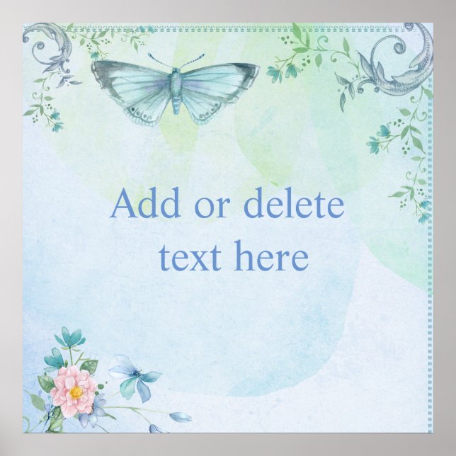 Blue Butterfly Poster (Front)