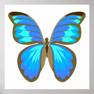 Blue butterfly poster