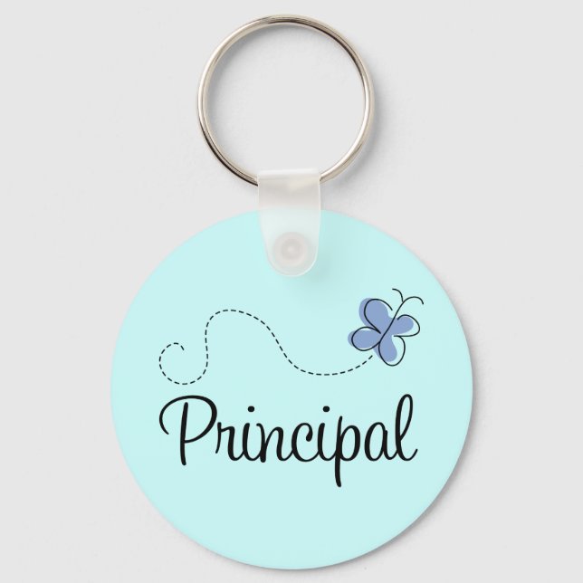 Blue Butterfly Principal Gift Key Ring (Front)
