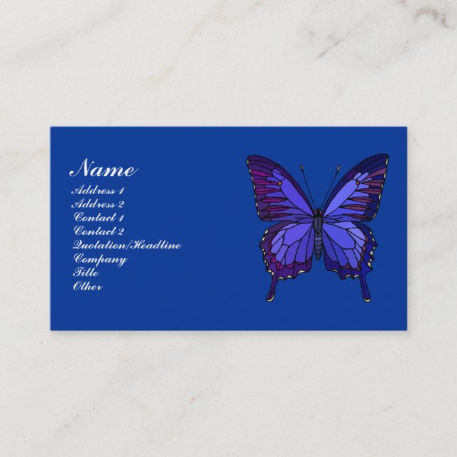 Blue Butterfly Profile Card (Front)