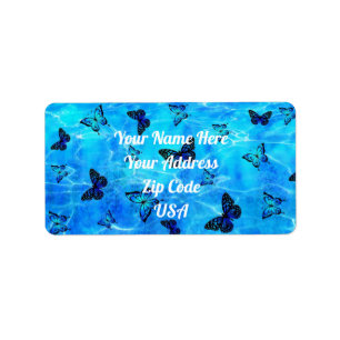 Blue Butterfly Return Address Labels