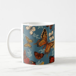 blue Butterfly seamless pattern Coffee Mug