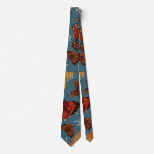 blue Butterfly seamless pattern Tie