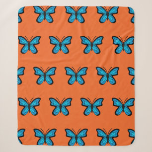 Blue Butterfly Sherpa Blanket